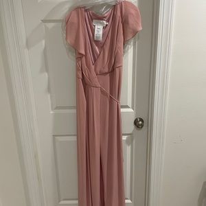 Flutter Sleeve Georgette Wrap Bridesmaid Dress